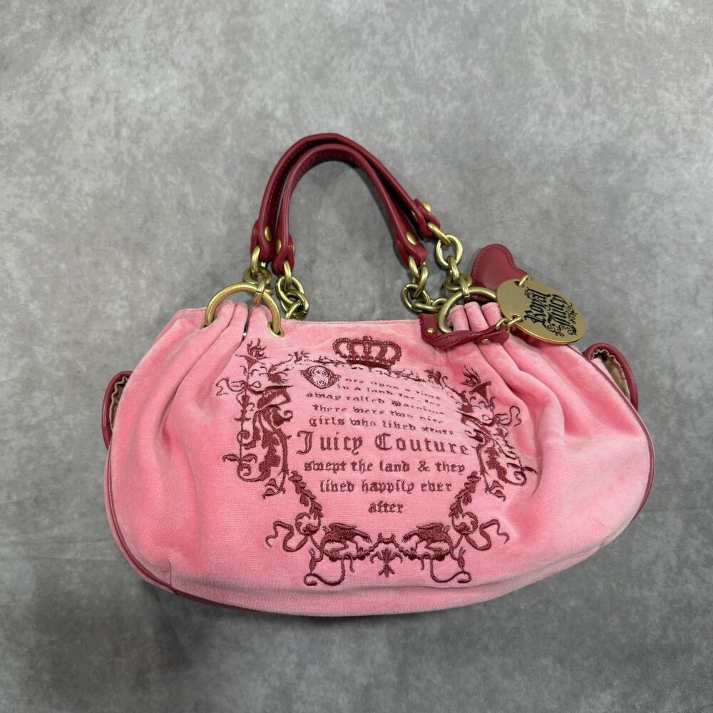 Vintage Y2K Juicy Couture Velour "Once Upon a Time" Purse Bag Pink Fairy NWOT - Picture 7 of 16